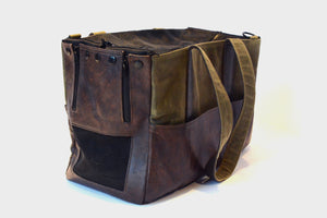 Leather and waxed canvas Carrier