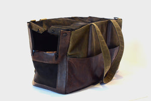Leather and waxed canvas Carrier